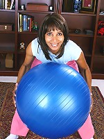 Naked 42 year old Sara makes pilates a lot more fun to watch