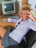 Office MILF Cricket from AllOver30 reveals hot tan lines and pussy