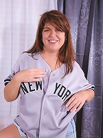 Brunette MILF Alex from AllOver30 poses and spreads after sports