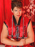 42 year old Andie looks damn hot playing with these swords