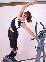 Furry pussied Andie works out and then spreads legs