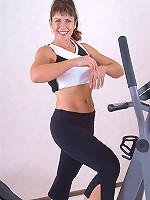 Furry pussied Andie works out and then spreads legs