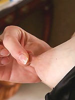 Elegant and mature Brittany slips of of her black dress in here