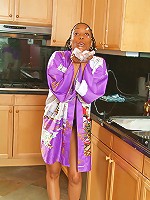 37 year old ebony chick gets naughty in the kitchen