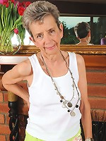 71 year old grandma Cassie from AllOver30 spreads her furry beaver