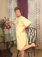 Horny 55 year old Judy plays with her mature and hairy pussy