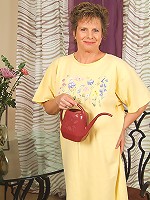 Horny 55 year old Judy plays with her mature and hairy pussy