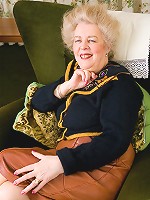 Older gray haired lady spreading her very hairy bush