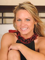 36 year old Amanda B slips off her clothes and has fun on the bed