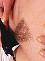 Horny housewife Ionella massages her mature and nicely trimmed pussy