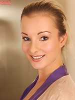 Gorgeous babe Yvett slips finger up into her tasty twat