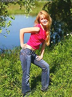 Petite fox Alina strips naked outdoors