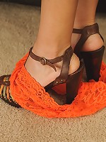 Mature wife Natasha Oliwski drops her panties around her ank...