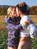 These horny teens just couldn\'t control their lusty any longer. Even thought they were in the middle of an empty field, they were soon releasing the pressure building up inside of each other.