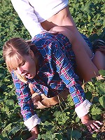 These horny teens just couldn't control their lusty any longer. Even thought they were in the middle of an empty field, they were soon releasing the pressure building up inside of each other.