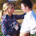 These horny teens just couldn't control their lusty any longer. Even thought they were in the middle of an empty field, they were soon releasing the pressure building up inside of each other.