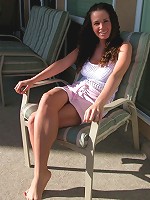 Bruntte teen with crimped hair and big tits