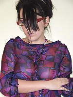 Sheer top with boots on busty scarlet