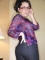 Sheer top with boots on busty scarlet