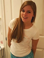 Sad teen poses in her pjs