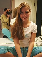 Sad teen poses in her pjs