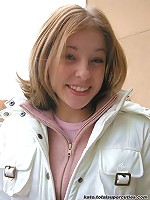 Kate comes in from outdoors and strips