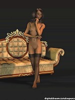 Beatiful digital model in black stockings