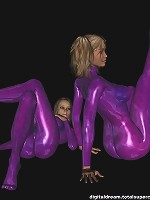 Two girls kissing in 3d!