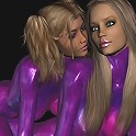 Two girls kissing in 3d!