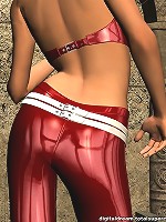 Hot 3d brunette poses in 3d