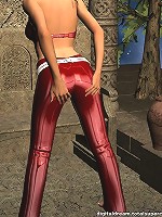 Hot 3d brunette poses in 3d