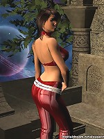 Hot 3d brunette poses in 3d