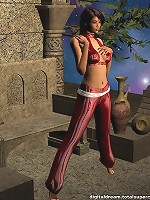 Hot 3d brunette poses in 3d