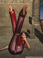 Hot 3d brunette poses in 3d