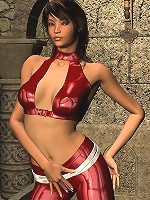 Hot 3d brunette poses in 3d