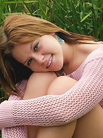 Petite brunette girl spreads to show her sweetness