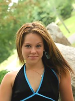 Candice takes off her underwear outdoors