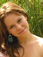 Pretty strawberry chomping teenie