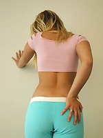 Ashleys ripped top shows off her big tits