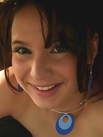 Teen strips in car showing off tits and thong