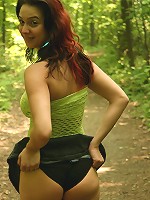 Abrianna teases us in these outdoor pics in a tithugging top