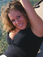 Jade posing in a long skirt outdoors