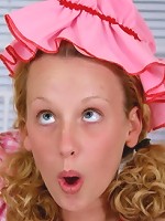 Busty blonde teen in crazy stockings