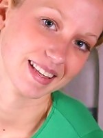 Lucky in a tight green dress