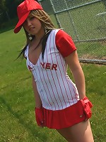 Lucy plays a game of baseball