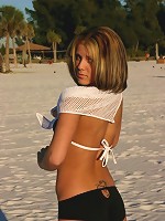 pretty teen on holiday at the beach