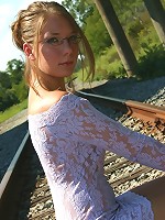 Cute chick with glasses