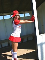 Baseball girl nipple slip!