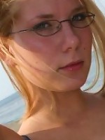 Blonde girl on the beach