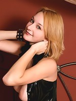 misty with her boobs hanging out of pvc!